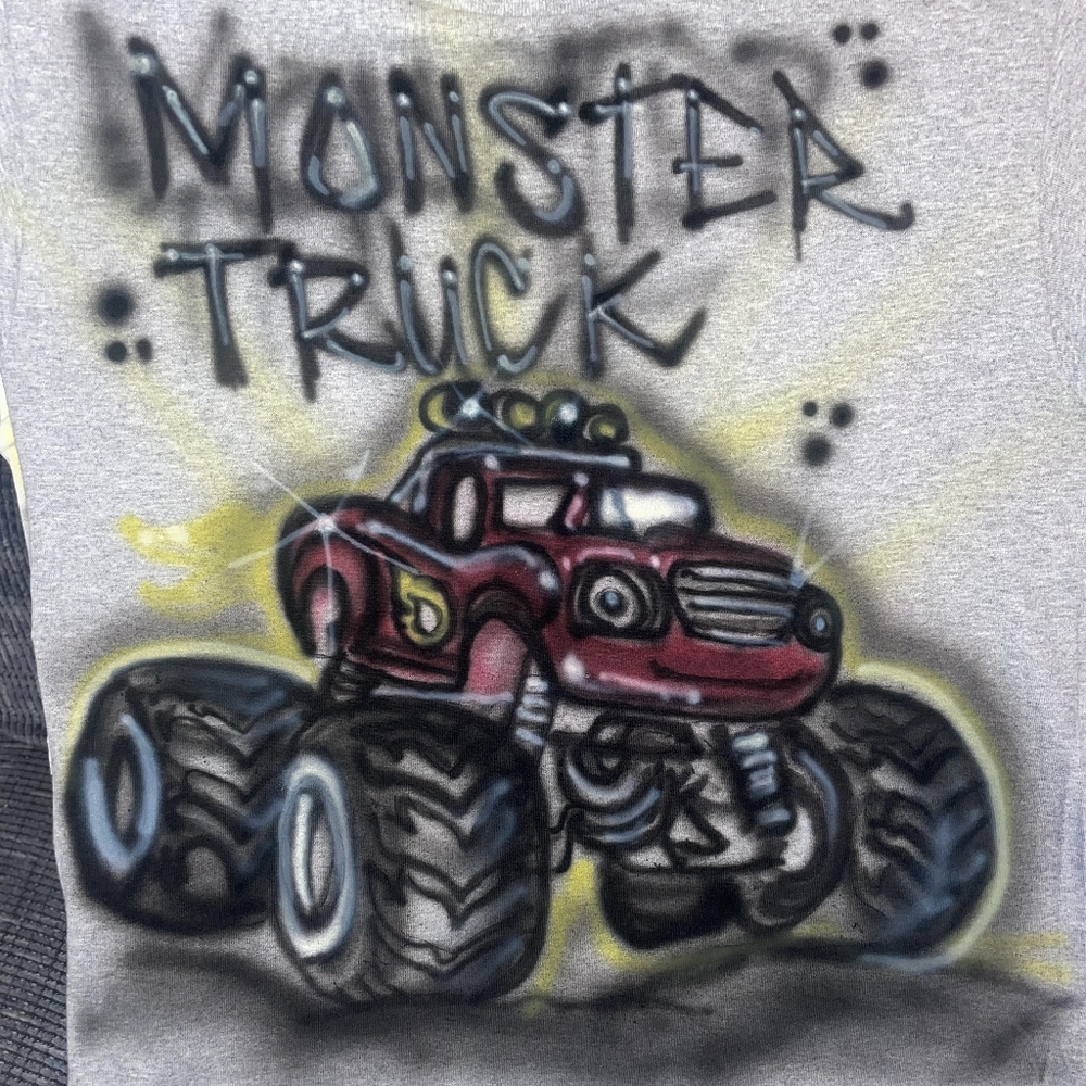 Monster truck shirt airbrush